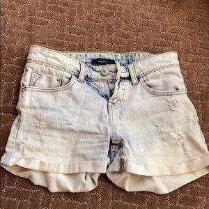 high waisted acid wash shorts